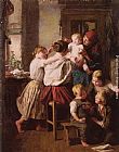 Ferdinand Georg Waldmuller Children Making Their Grandmother a Present on Her Name Day painting
